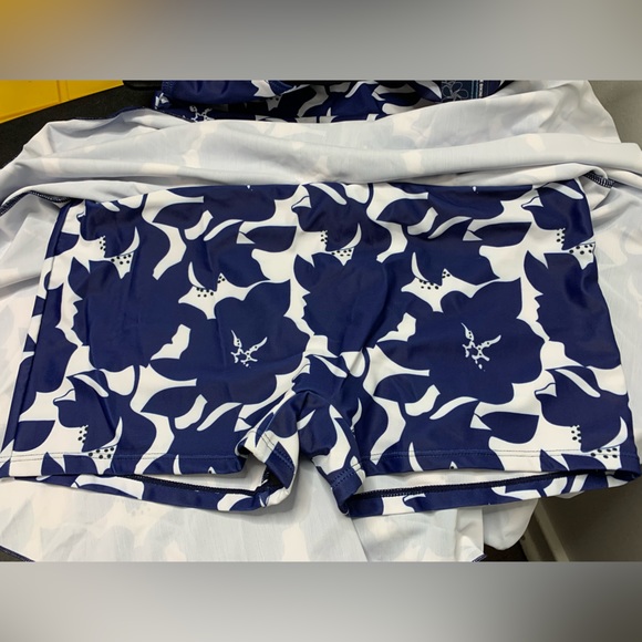 SOLD ❌Summer Mae Blue Floral Print Swimdress Bathing Suits | Large One Piece NWT - Picture 13 of 16